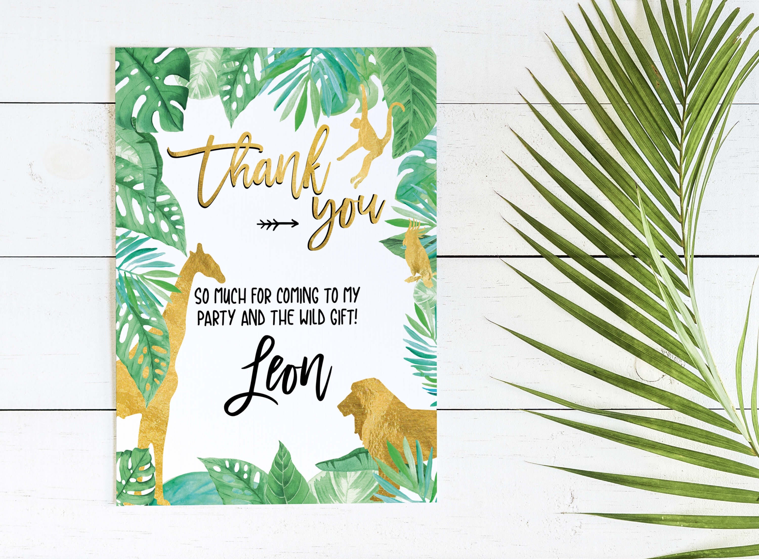 Wild Jungle Thank you Cards Wild Jungle Party Animal Thank Etsy