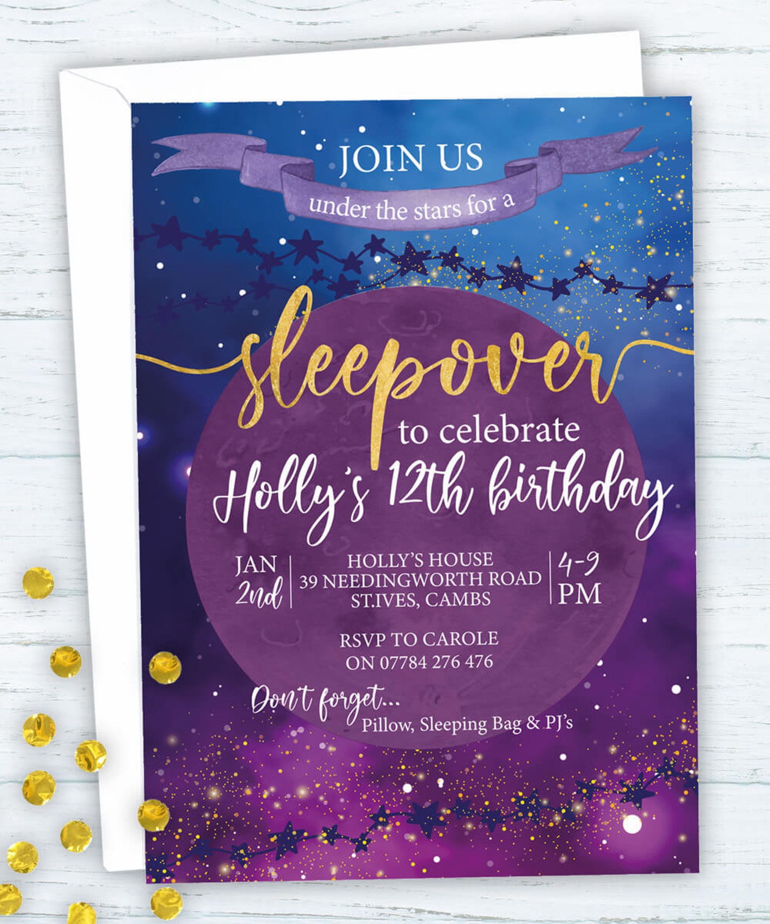 Sleep Under the Stars Party Invitations Slumber Party | Etsy