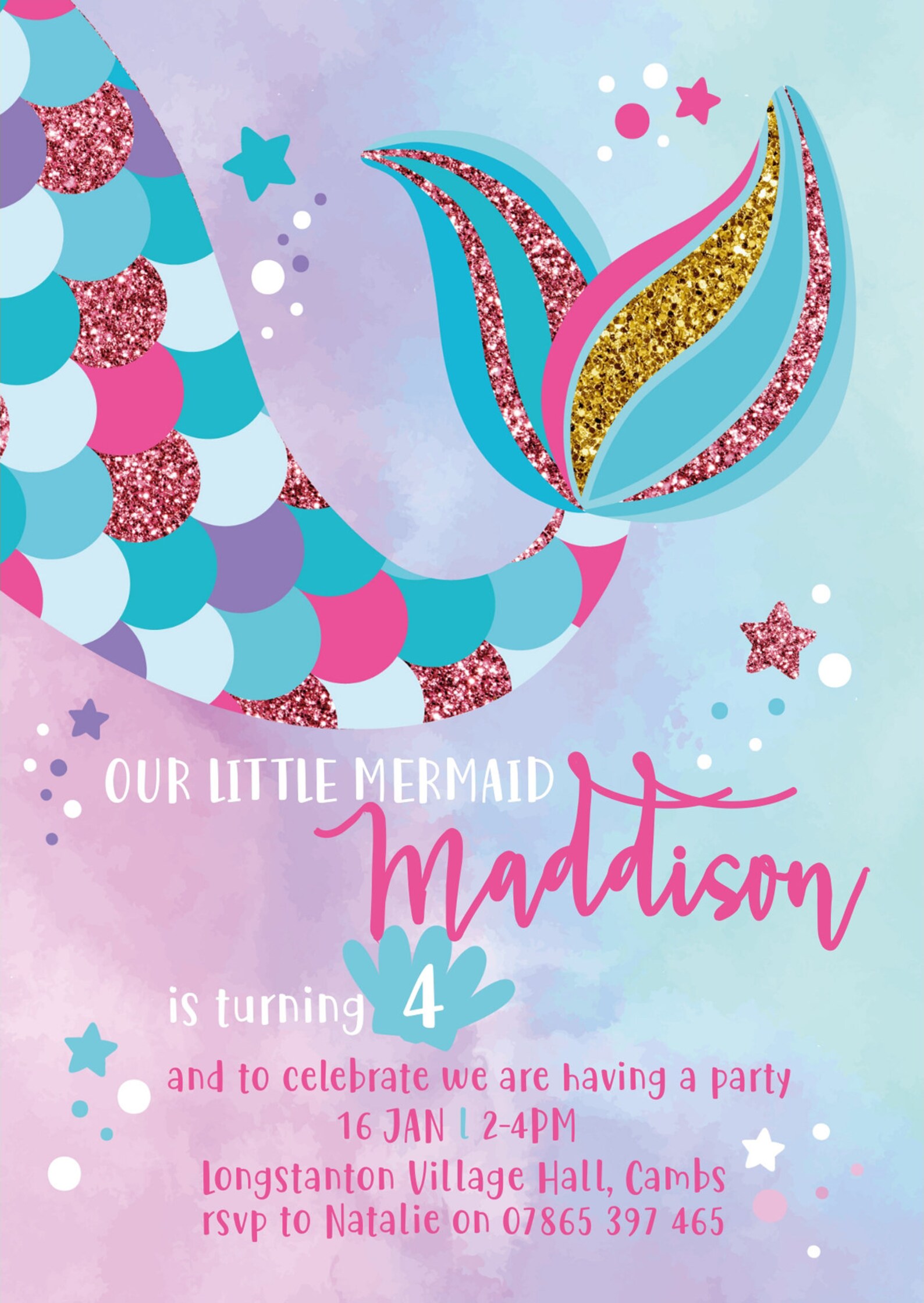 Edit Yourself Mermaid Party Invitation Mermaid Party Etsy UK