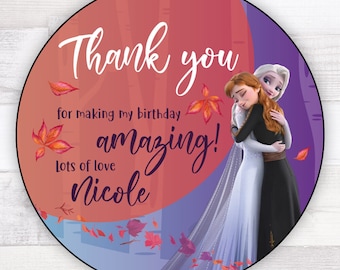Disney Frozen 2 Party Bag Stickers - Disney Frozen Thank you Stickers - Party Bag Stickers