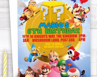 Edite usted mismo Super Mario Party Invitation - Mario Movie Birthday Party Invitations - Nintendo Party Invitations - INSTANT DOWNLOAD