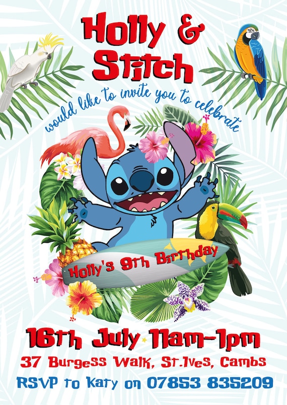 Invito a Feste Lilo e Stitch Inviti per feste di compleanno Disney