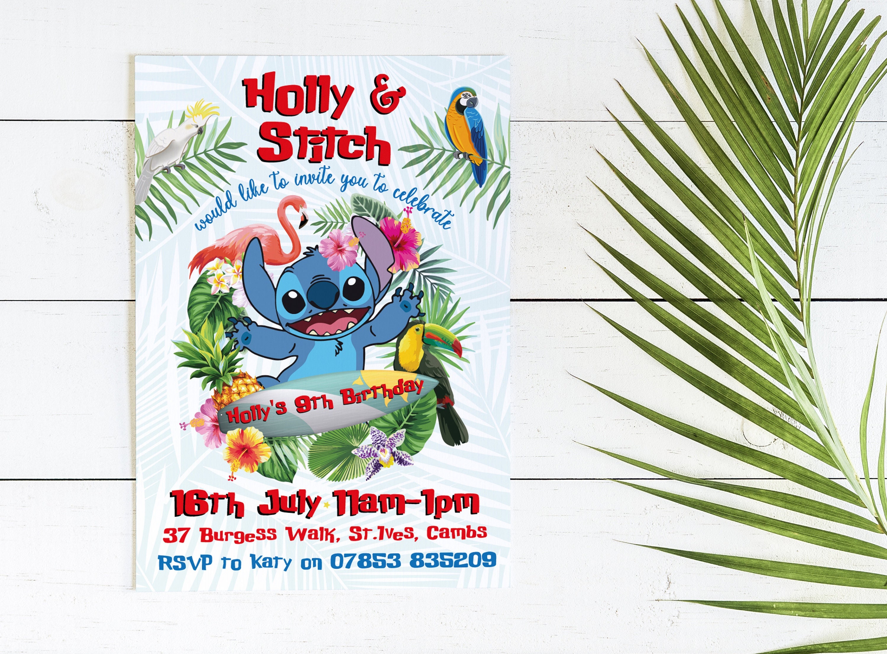 Lilo And Stitch Invitation, Lilo And Stitch Birthday, Lilo And Stitch  Party, Lilo And Stitch Birthday Invitation, Lilo And Stitch Decortaion