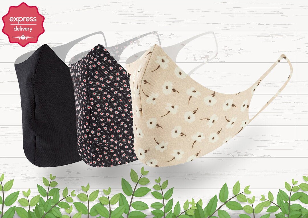 Set of 3 Womens Face Mask Adult Floral Washable Mask Etsy UK