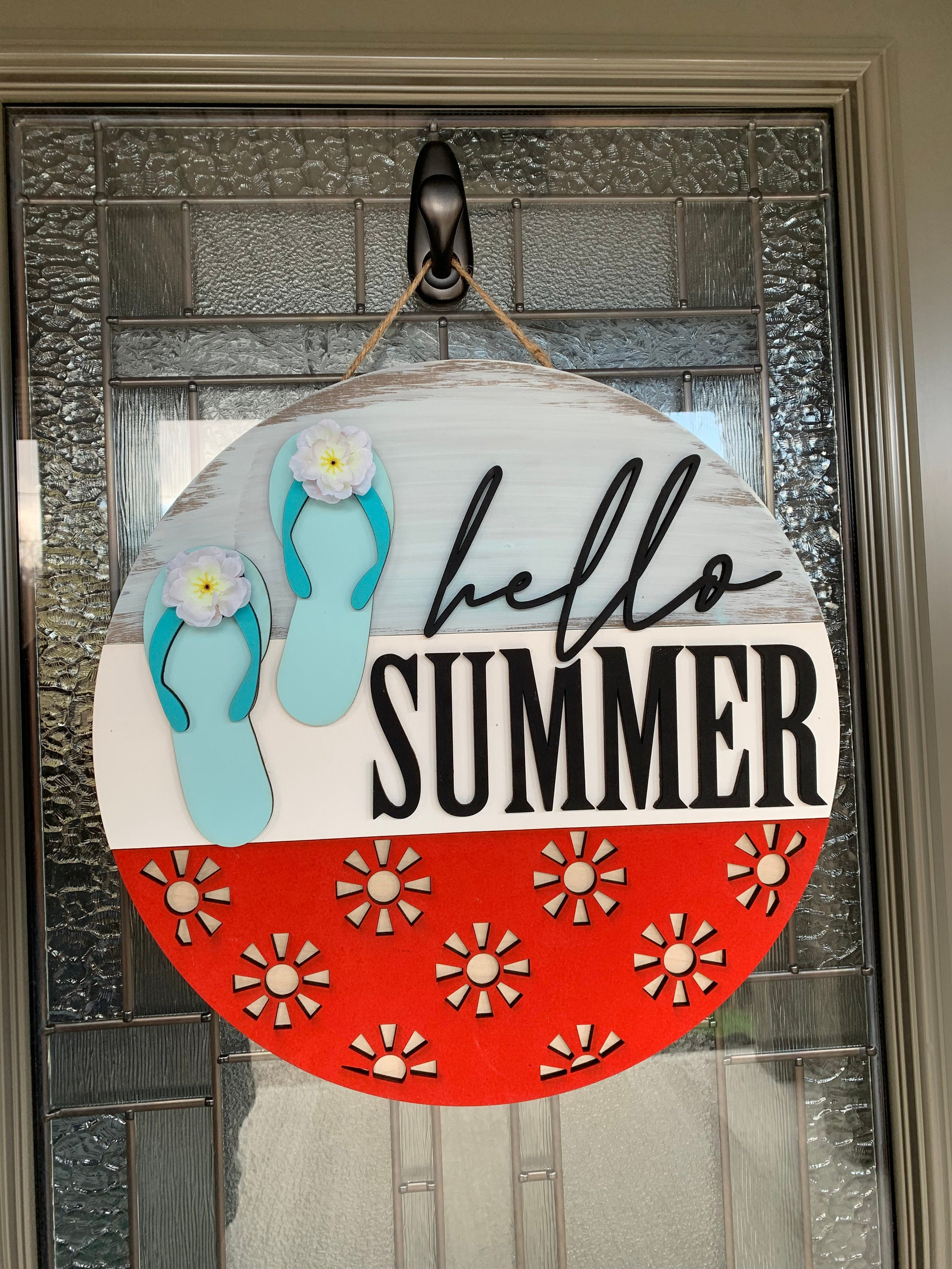 Summer Door Hanger | Laser Cut | Flip Flop Door Hanger - Etsy
