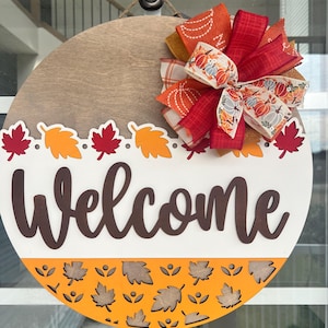 Fall Door Hanger | Laser Cut | Autumn Door Hanger | Welcome Fall | Rustic Fall Signs | Fall Door Decor
