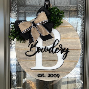 Monogram Door Hanger | Surname Door Hanger | 3D Door Hanger | Year Round Door Hanger