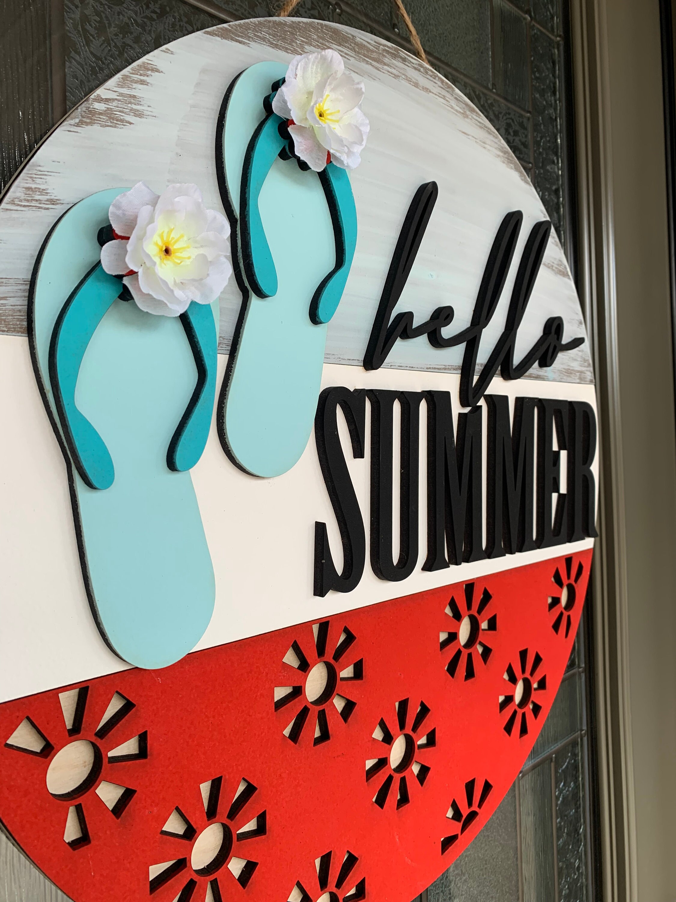 Summer Door Hanger | Laser Cut | Flip Flop Door Hanger - Etsy