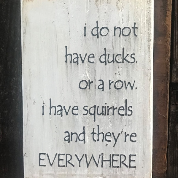 Targa Decorativa In Legno Umoristica - 'I Don't Have Ducks In A Row', 12,7x12,7 Cm, Rustico - 3