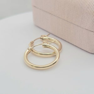 14K Gold Filled Thick Hoop Earrings ~ Jewelry Canada ~ Gift Boxed