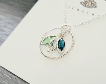 925 Sterling Silver Family Birthstone  Necklace ~ Mom Gift ~ Mothers Day Gift ~ Grandma Gift ~ Jewelry Canada ~ Gift Boxed