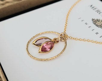 14K Gold Filled Family Birthstone Necklace