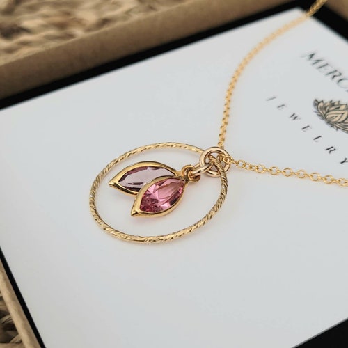 14K Gold Filled Personalized Family Birthstone Necklace ~ Mother's Day Gift ~ Wife Gift ~ Grandma Gift ~ Jewelry Canada ~Gift Boxed