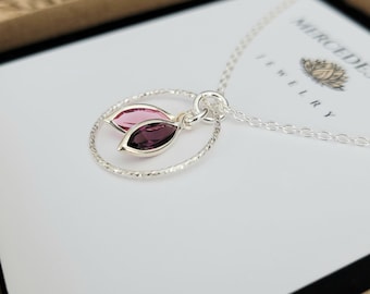 925 Sterling Silver Family Birthstone  Necklace ~ Mom Gift ~ Mothers Day Gift ~ Grandma Gift ~ Jewelry Canada ~ Gift Boxed