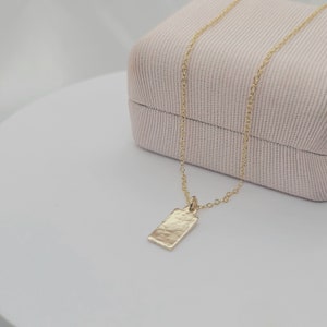 14K Gold Filled Hammered Petite Tiny Minimalistic Hammered Pendant Layering Necklace ~ Jewelry Canada