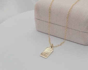 14K Gold Filled Hammered Petite  Pendant Layering Necklace ~ Trendy Jewelry Canada