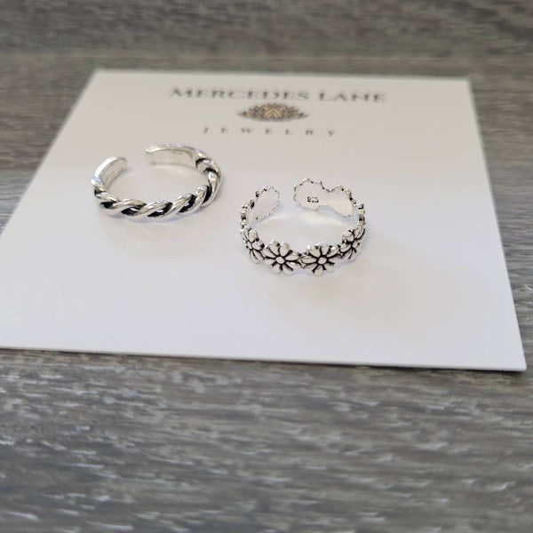 925 Sterling Silver Toe Rings ~ Jewelry Canada ~