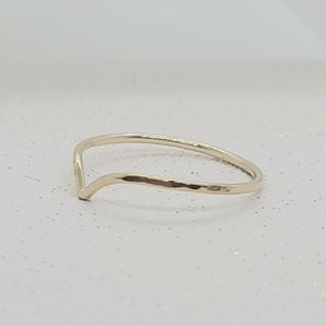 14K Gold Filled or  925 Sterling Silver Hammered Chevron Stacking Ring ~   Jewelry Canada