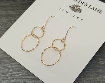 14K Gold Filled Hoop Dangle Earrings ~ Jewelry Canada ~ Gift Boxed