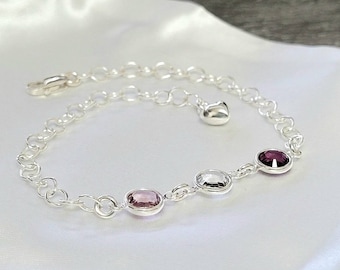 Family Birthstone  Bracelet ~ Gifts for Mom ~ Grandma Gift ~ Jewelry Canada ~Free Shipping Canada ~ Gift Boxed
