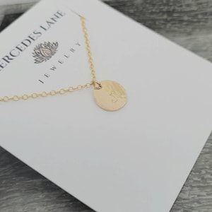 14K Gold Filled Personalized Hammered Initial Necklace