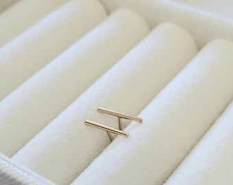 14K Gold Filled Petite Bar Stud Earrings ~ Tiny Stud Earrings ~ Trendy Jewelry Canada ~ Gift Boxed