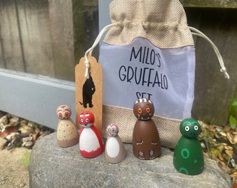 Gruffalo Peg Dolls/ Gruffalo play set/ Gruffalo gift set/ children’s gruffalo birthday