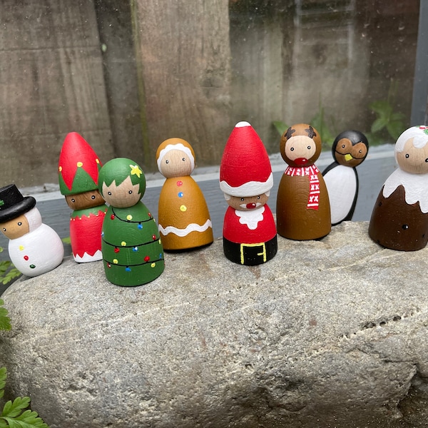 Weihnachten Pegdolls, Weihnachtsspielzeug, Heiligabend Box, Weihnachtsfiguren für Kinder, Weihnachtskrippe, Weihnachtsgeschenk