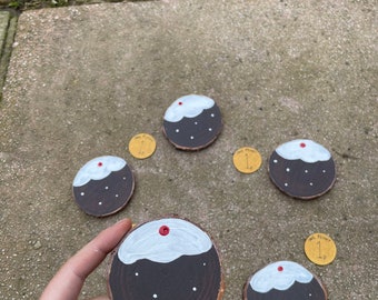 5 Currant Buns, Nursery Rhyme Props, 5 Currant Bun Wooden Discs