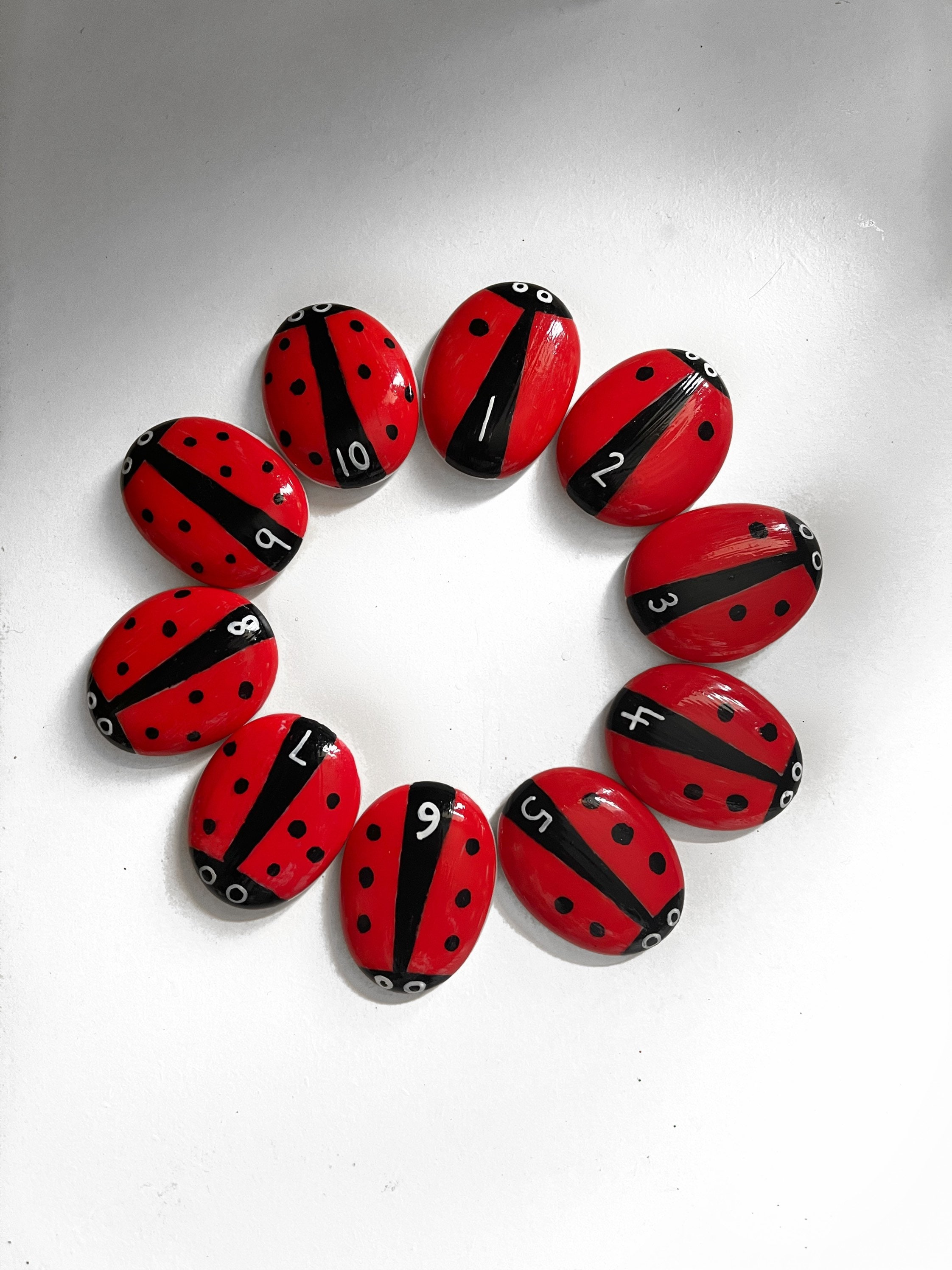 Ladybird counting stones story stones eyfs resources counting resources