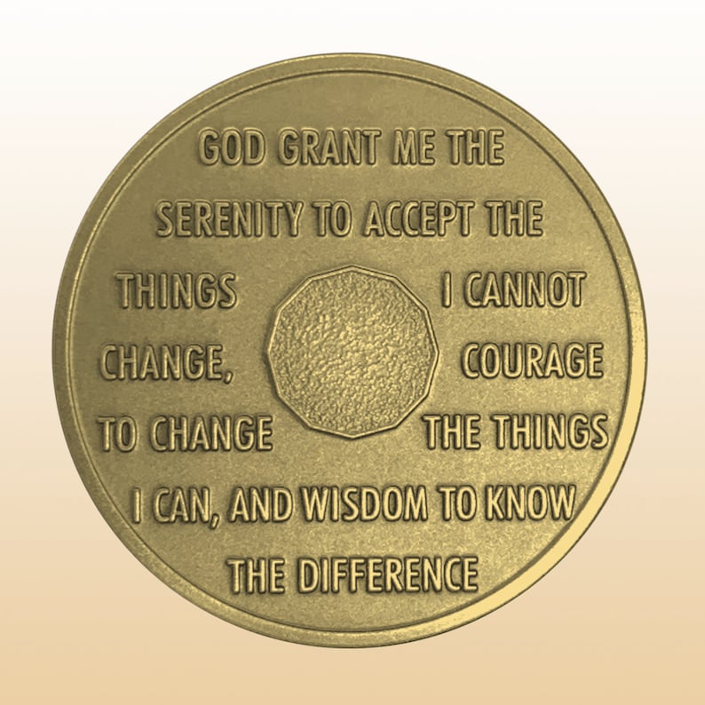 NA Chip Sober Gifts Serenity Prayer 20 Years Sober Anniversary AA Coin 20 Years Sober Traditional Antique Bronze Sobriety Coin