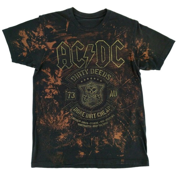 AC/DC Custom Bleach Tie Dye Dirty Deeds 