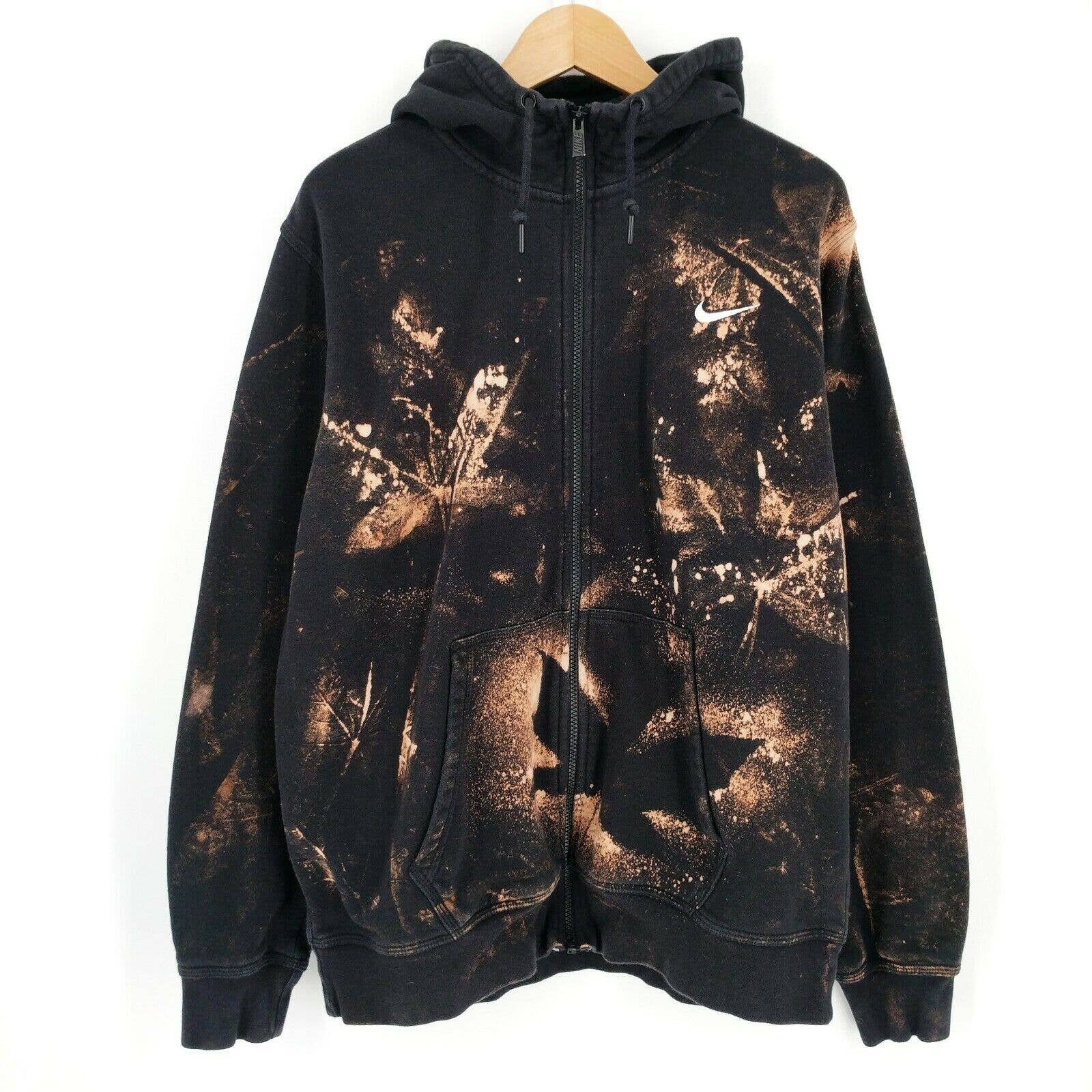 blue bleach dye hoodie
