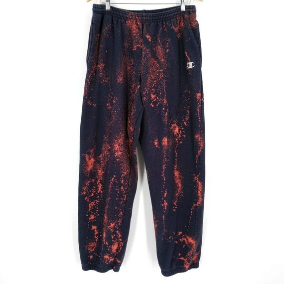 Champion Custom Bleach Tie Dye Fleece Joggers Sweatpants Small - Etsy