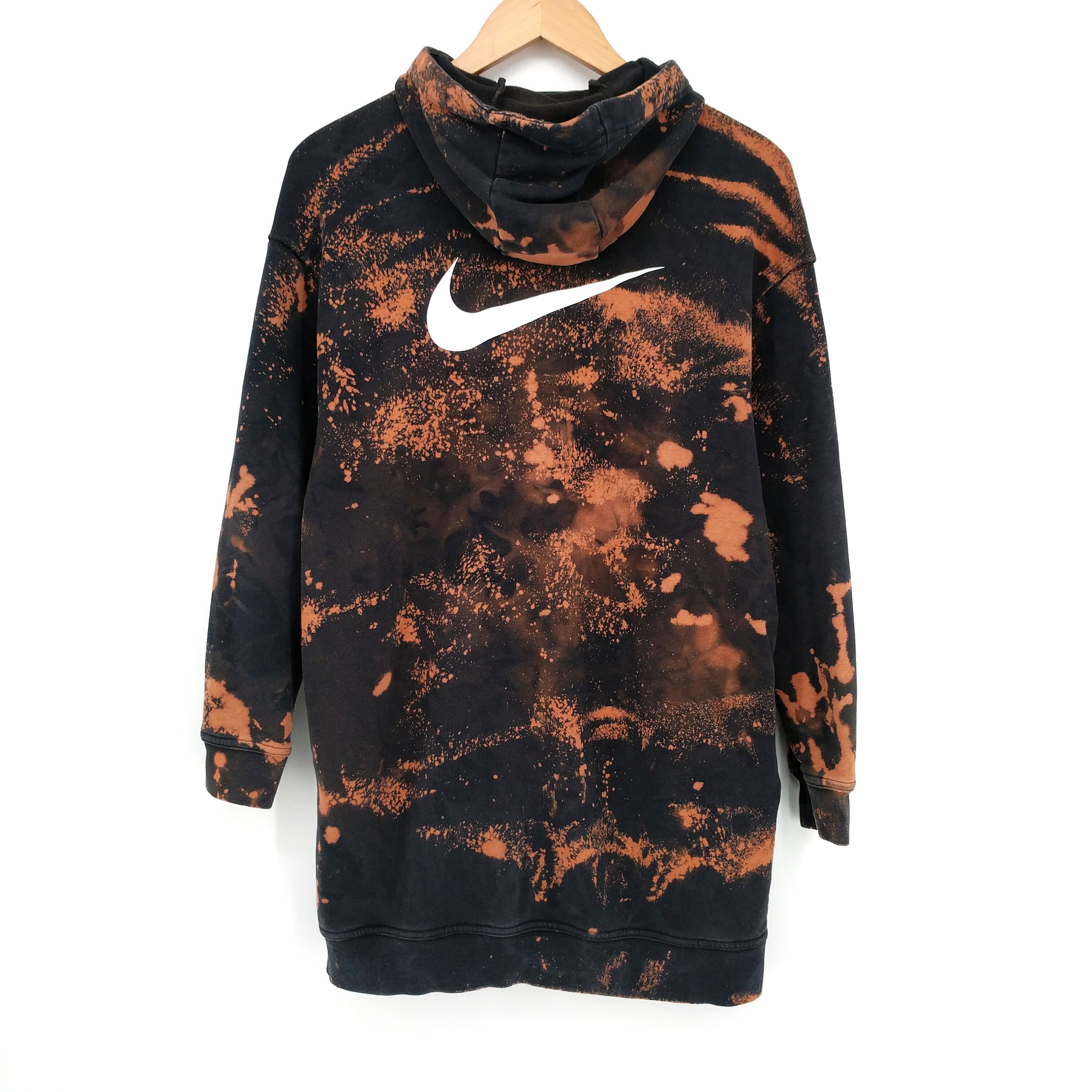 Nike Swoosh Custom Hand Bleached Tie Dye Logo Hoodie Etsy