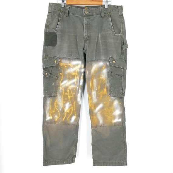 Carhartt Custom Painted Bleach Tie Dye Ripstop Cargo Pants 