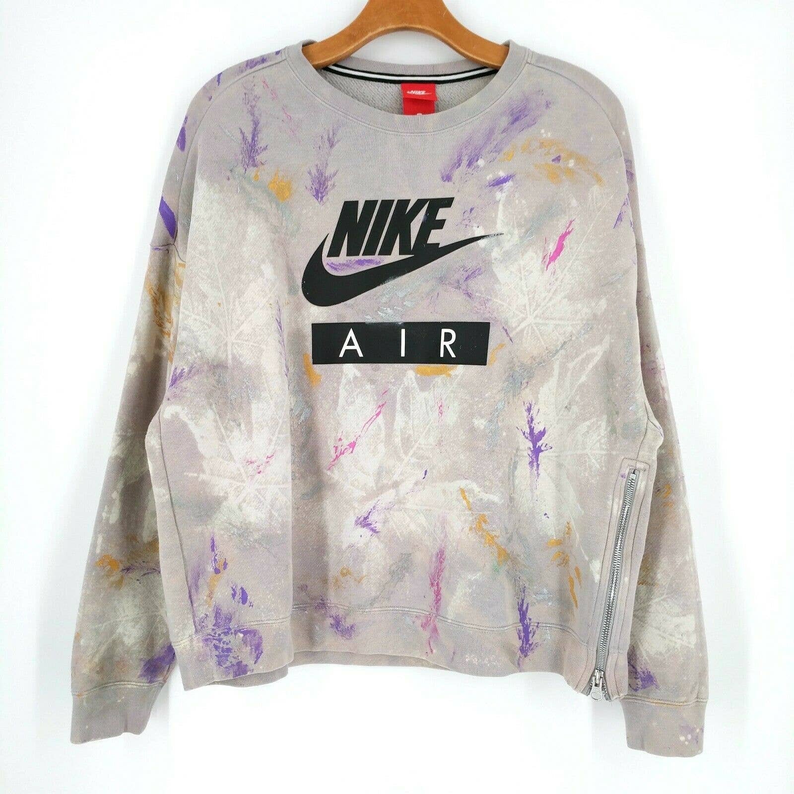 Nike Custom Painted Bleach Tie Dye Fleece Sweatshirt Pullover - Etsy UK
