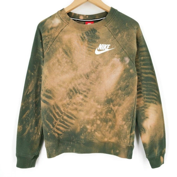 Nike Custom Bleach Tie Dye Crewneck Sweatshirt Pullover Swoosh - Etsy