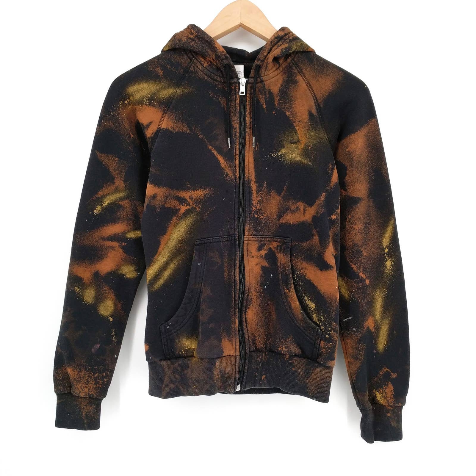 Nike Custom Painted Bleach Tie Dye Hoodie Sweatshirt Fleece Etsy