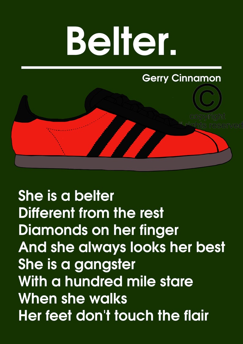 GERRY CINNAMON Belter Adidas A4 Poster Glossy Print