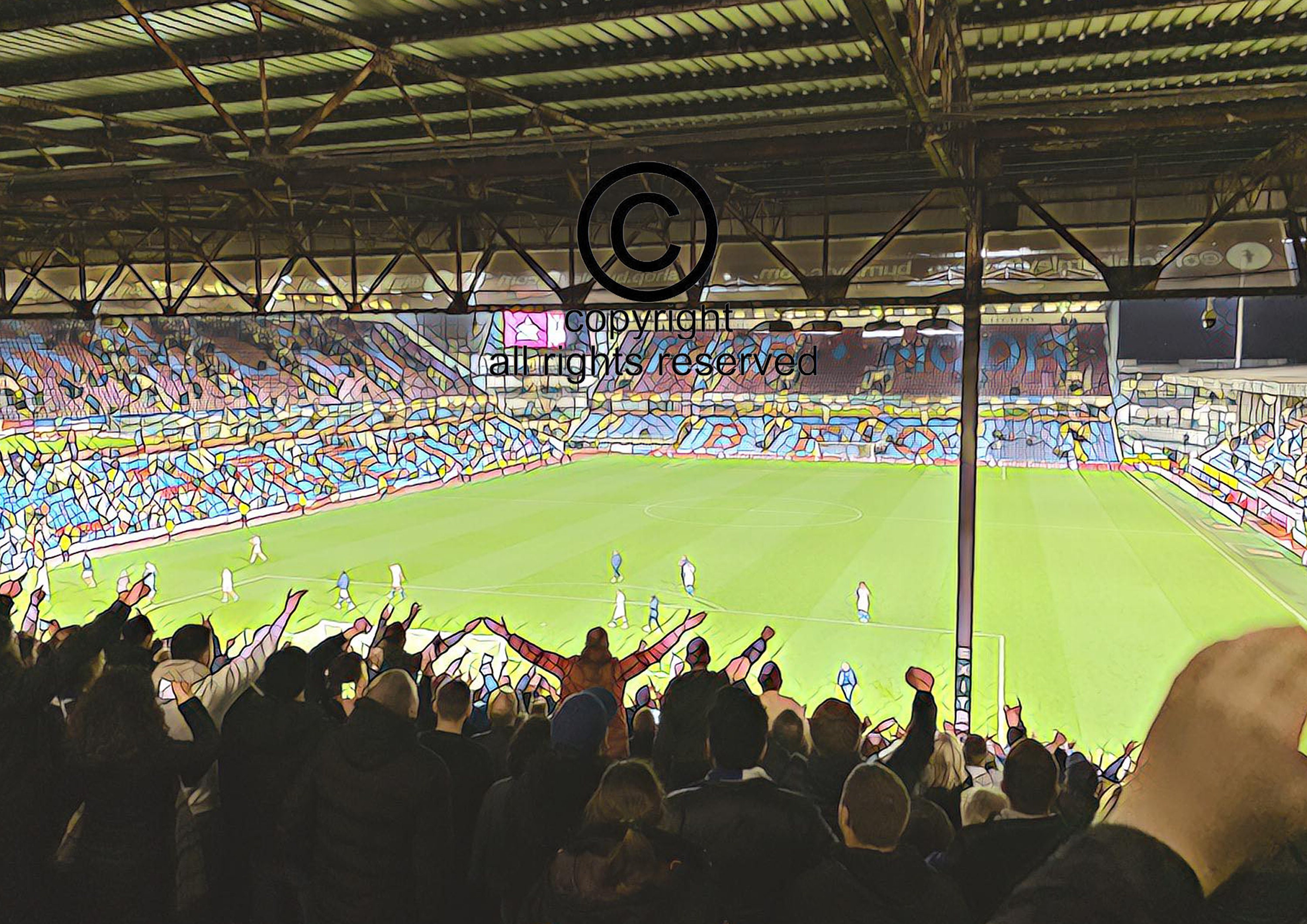 BURNLEY TURF MOOR Fans Art Design A4 Poster Glossy Print Etsy