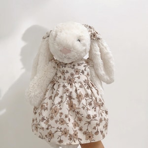 Floral dress set for Jellycat, handmade outfit for jellycat bunnies, Jellycat doll clothes, Outfits for bunny doll