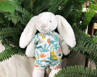 Handmade Patterned Shirt Outfit for Jellycat Bunny Doll