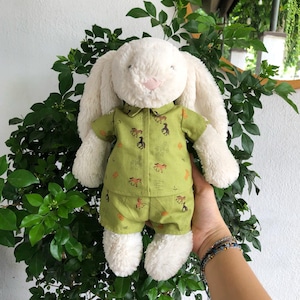 Printed Shirt and Pants Set for Jellycat Bunny, outfit for bunnies, handmade outfit for jellycat bunnies, Jellycat doll clothes