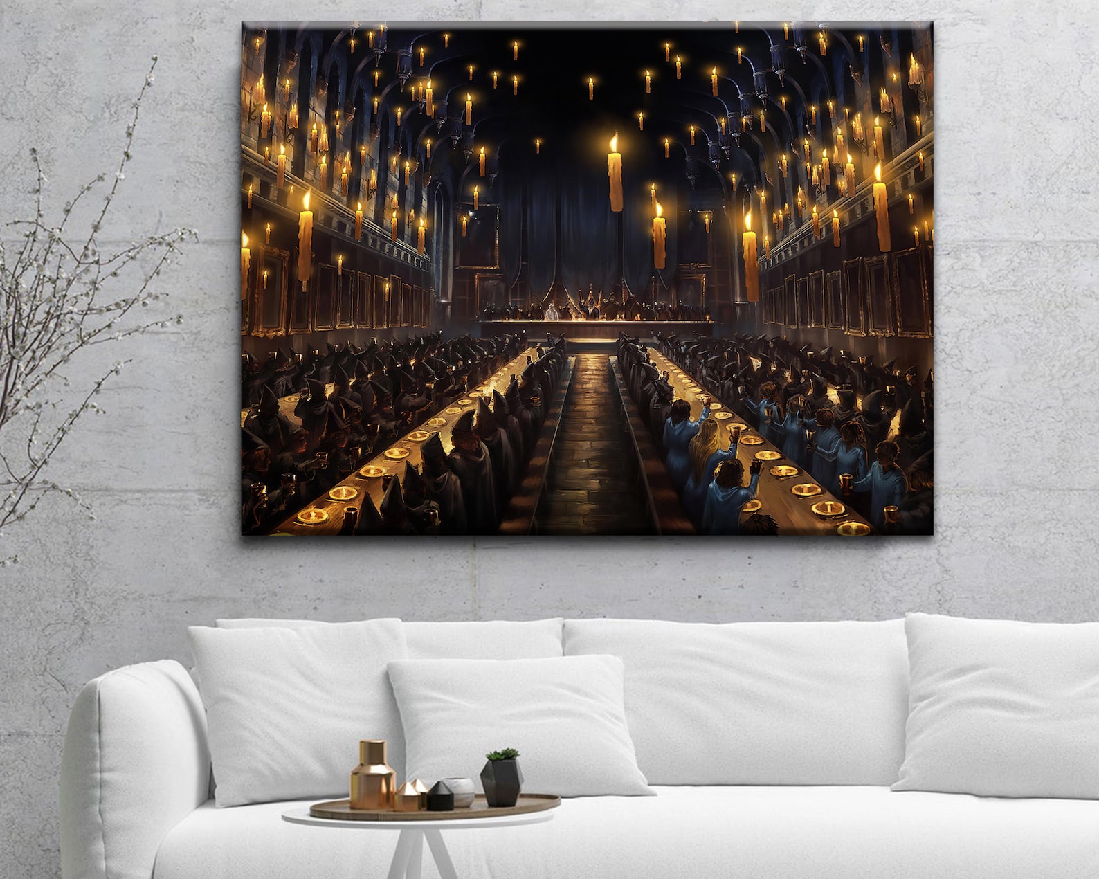 Harry Potter Great Hall Hogwarts Canvas Hogwarts Wall Art Etsy