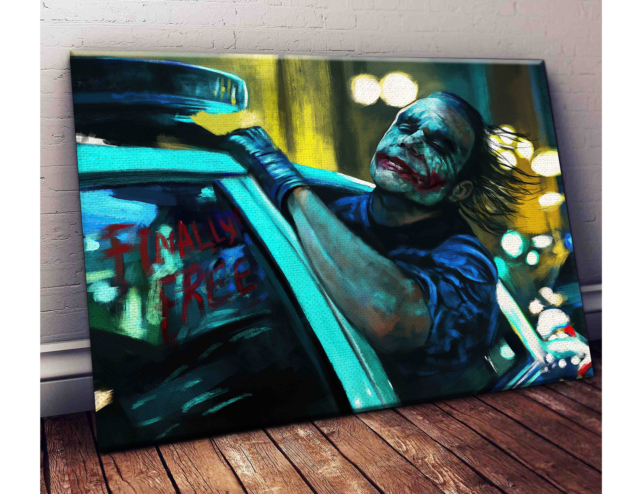 Joker Finally Here Art Canvas Joker Film Wall Art DC Comics Etsy