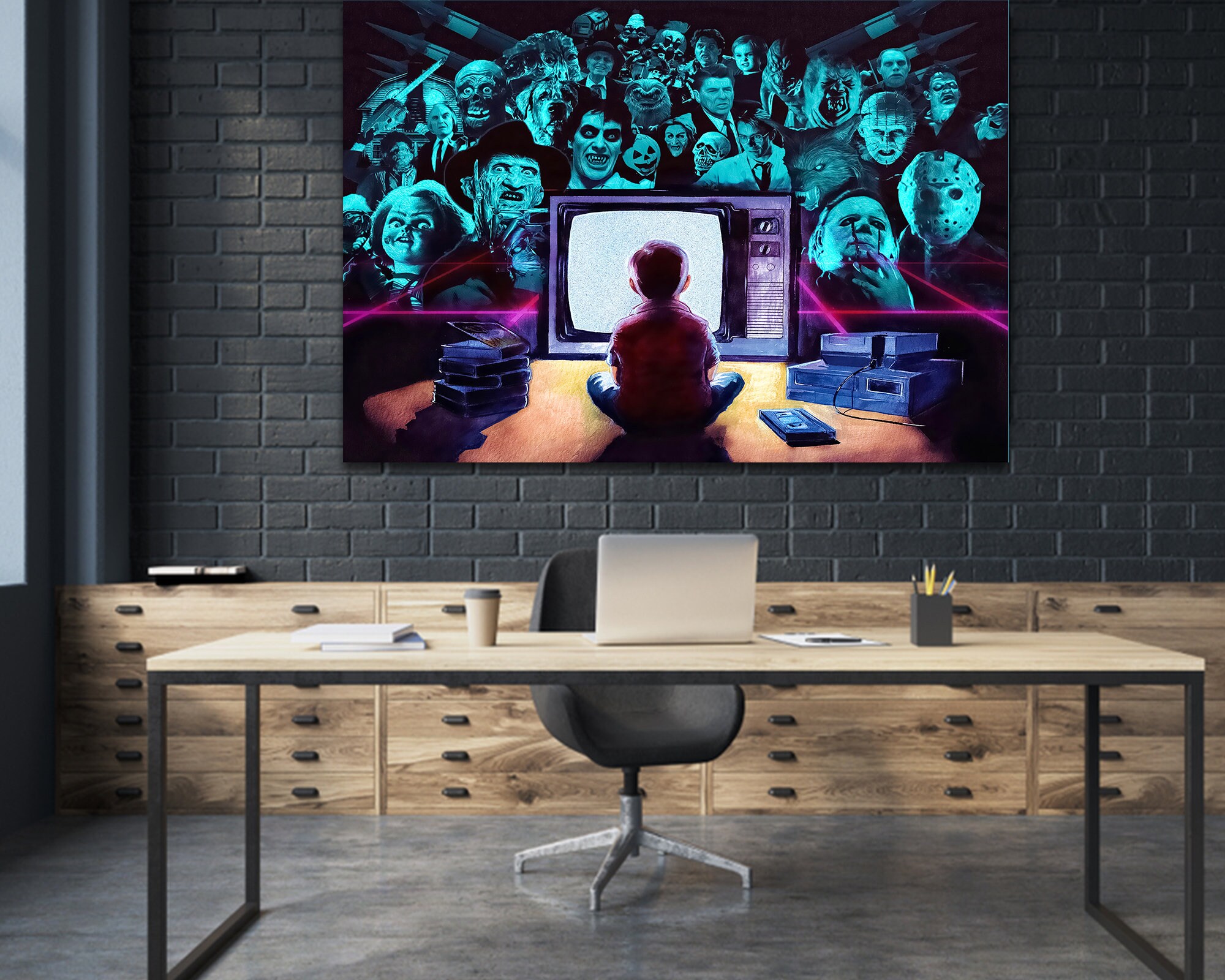 Horror Movie Canvas Horror Characters Wall Art Horor Squad | Etsy