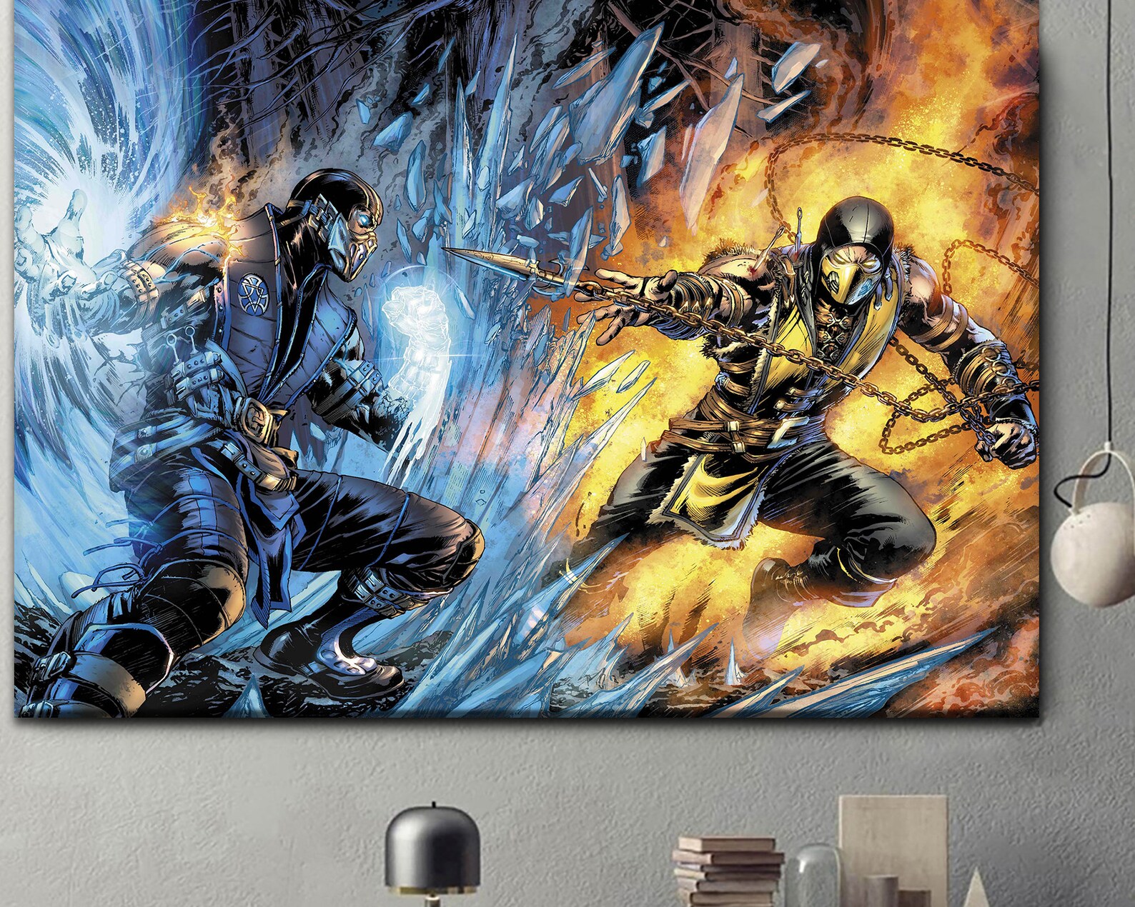 Sub Zero Vs Scorpion Poster Mortal Kombat Movie Art Print Etsy