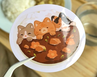 Catsu Curry Vinyl Sticker