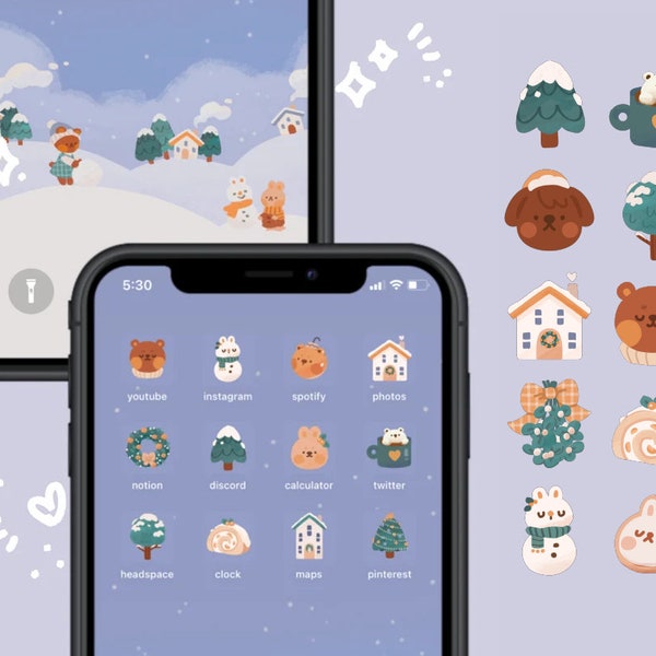 Snow Day Icon Set & Wallpapers  (iOS 14 + Android)